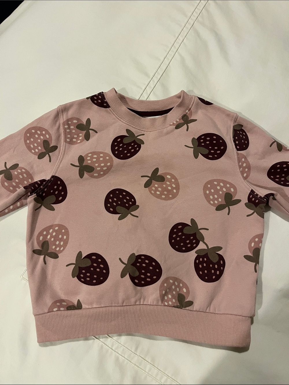 H&M Pink Strawberry Pattern Crewneck Sweatshirt